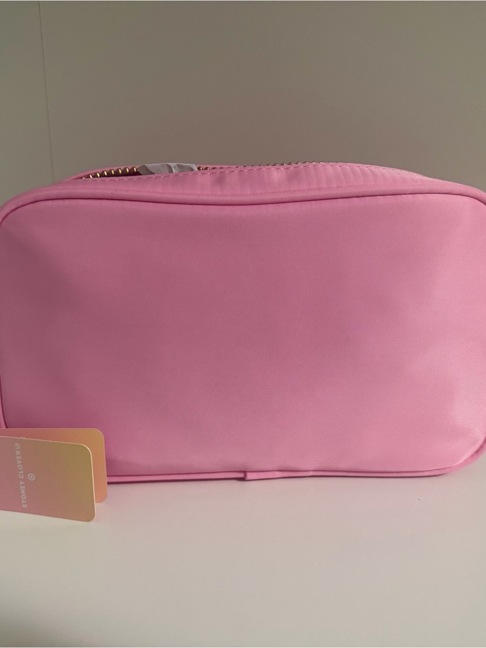 Stoney Clover Lane Pink Cosmetic Makeup Storage Pouch with Gold Zipper